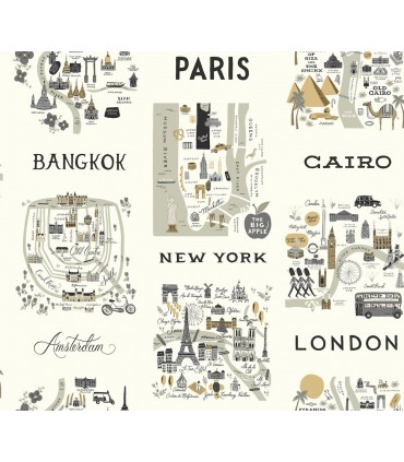 RI5161 - Rifle Paper Co. Wallpaper-City Maps
