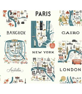 RI5162 - Rifle Paper Co. Wallpaper-City Maps