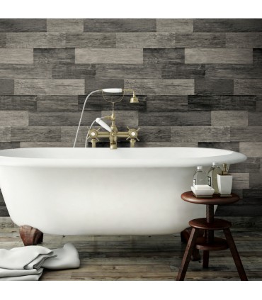 RMK11210WP - Peel and Stick Wallpaper-Weathered Wood Brown