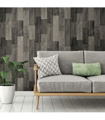 RMK11210WP - Peel and Stick Wallpaper-Weathered Wood Brown