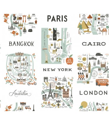 PSW1195RL - Rifle Paper Co. Peel & Stick Wallpaper-City Maps