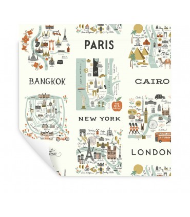 PSW1195RL - Rifle Paper Co. Peel & Stick Wallpaper-City Maps