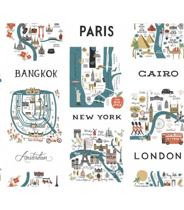 PSW1196RL - Rifle Paper Co. Peel & Stick Wallpaper-City Maps