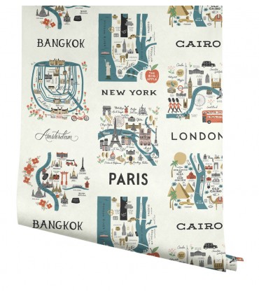 PSW1196RL - Rifle Paper Co. Peel & Stick Wallpaper-City Maps