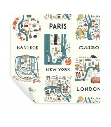 PSW1196RL - Rifle Paper Co. Peel & Stick Wallpaper-City Maps