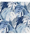 2969-26007 - Pacifica Wallpaper by A Street-Samara Leaf Wallpaper