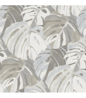 2969-26008 - Pacifica Wallpaper by A Street-Samara Leaf Wallpaper