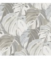 2969-26008 - Pacifica Wallpaper by A Street-Samara Leaf Wallpaper