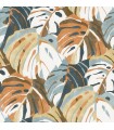2969-26011 - Pacifica Wallpaper by A Street-Samara Leaf Wallpaper