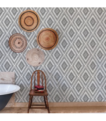 2969-26012 - Pacifica Wallpaper by A Street-Zaya Tribal Diamonds