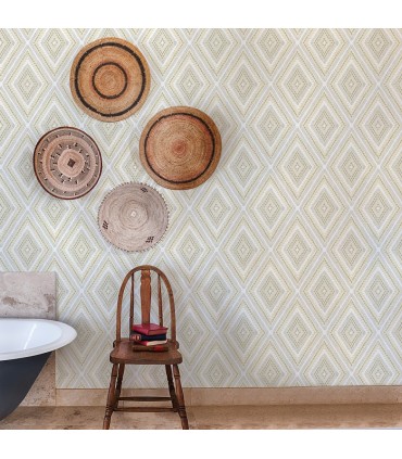 2969-26014 - Pacifica Wallpaper by A Street-Zaya Tribal Diamonds