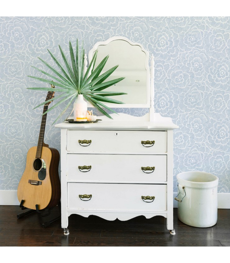 2969-26039 - Pacifica Wallpaper by A Street-Periwinkle Textured Floral