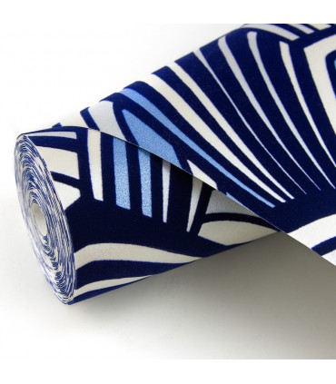 2969-87351 - Pacifica Wallpaper by A Street-Cabarita Art Deco Flocked Leaves