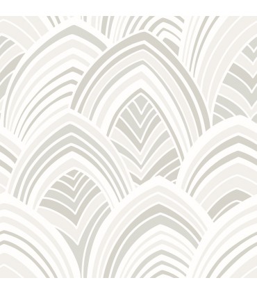 2969-87352 - Pacifica Wallpaper by A Street-Cabarita Art Deco Flocked Leaves