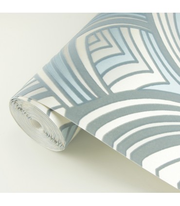 2969-87353 - Pacifica Wallpaper by A Street-Cabarita Art Deco Flocked Leaves