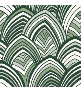 2969-87354 - Pacifica Wallpaper by A Street-Cabarita Art Deco Flocked Leaves