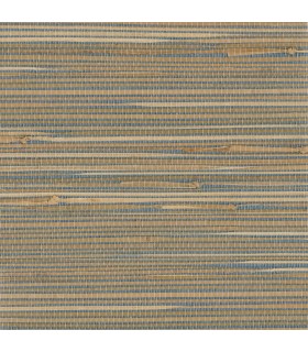 4018-0002 - Jissai Mariner Blue Grasscloth Wallpaper