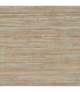 4018-0007 - Jeong Soft Teal Beige Grassscloth Wallpaper