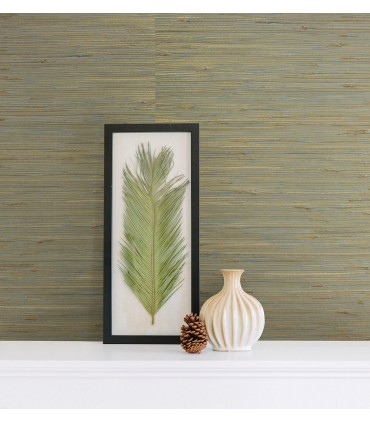 4018-0011 - Arina Turquoise Grasscloth Wallpaper