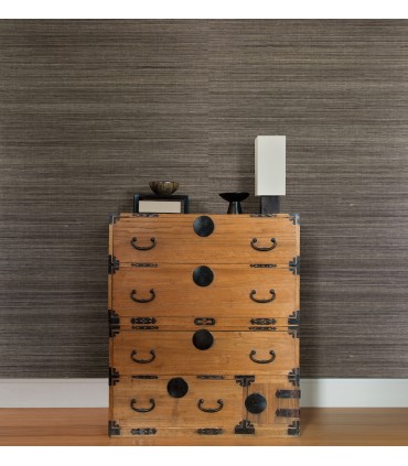 4018-0034 - Jiao Brown Grasscloth Wallpaper