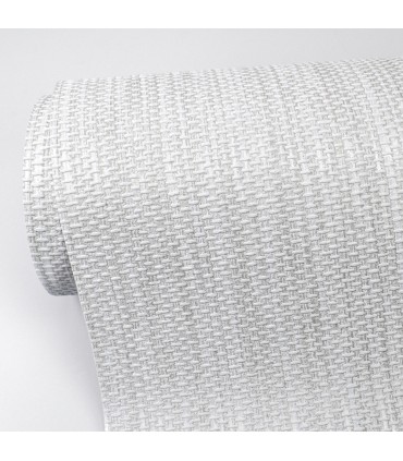 4015-3443-11 - Cahaya White Woven Wallpaper-Beyond Textures