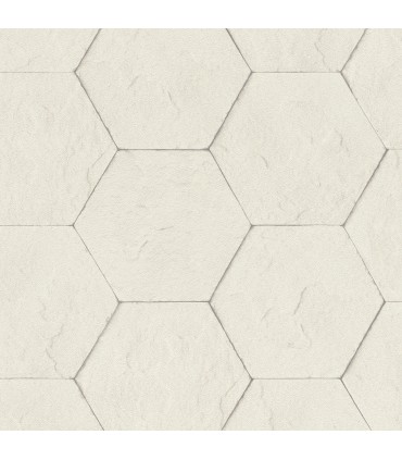 4015-427110 - Bascom Dove Stone Hexagon Wallpaper-Beyond Textures