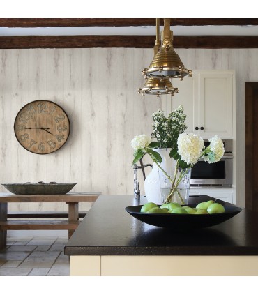 4015-514407 - Appalacian Cream Wood Planks Wallpaper-Beyond Textures
