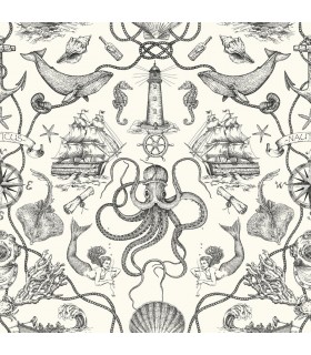 RMK12001WP - Deep Sea Toile Peel and Stick Wallpaper