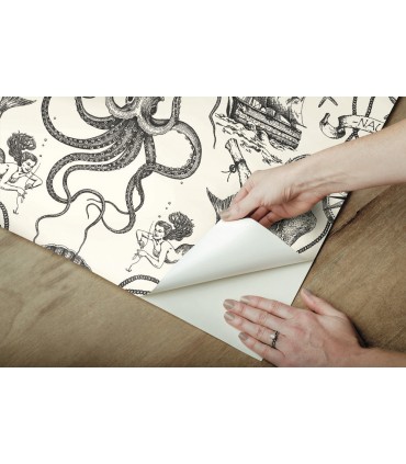RMK12001WP - Deep Sea Toile Peel and Stick Wallpaper