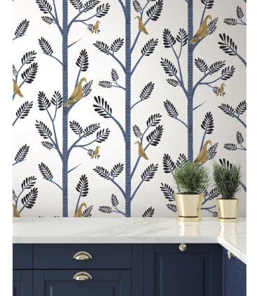 PSW1236RL - Aviary Branch Peel and Stick Wallpaper by York