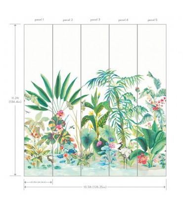 MU0254M -Tropical Panoramic Wallpaper Mural by York