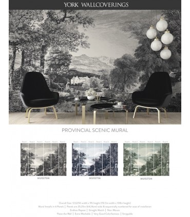MU0272M - Provincial Scenic Wallpaper Mural by York