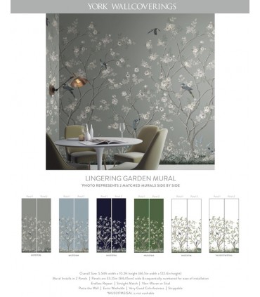 MU0314M - Lingering Garden Wallpaper Mural by York