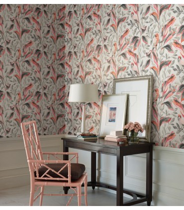 TC2652 -Tropical Love Birds Wallpaper-Tropics Resource Library