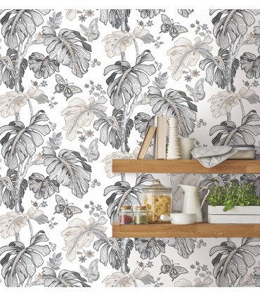RMK11586RL - Boho Palm Peel and Stick Wallpaper