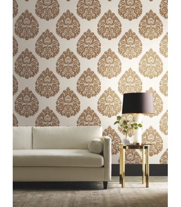 KT2141 - Teardrop Damask Wallpaper by Ronald Redding