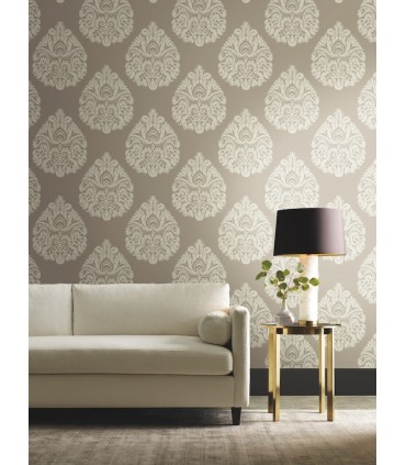 KT2142 - Teardrop Damask Wallpaper by Ronald Redding