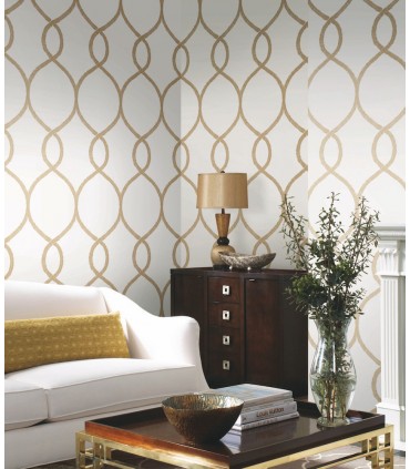 KT2234 - Laurel Leaf Ogee Wallpaper by Ronald Redding