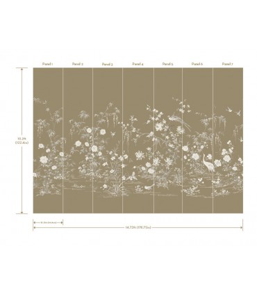 KT2263M - Flowering Vine Chinoiserie Wall Mural by Ronald Redding