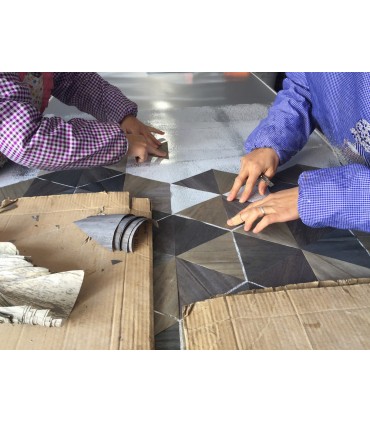 HO2103 - Hexagram Wood Veneer Wallpaper by Ronald Redding