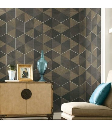 HO2103 - Hexagram Wood Veneer Wallpaper by Ronald Redding