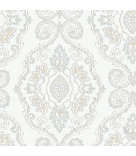 MB30305 - Dot Damask Wallpaper by Seabrook