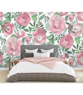 ASTM3905 - Blooming Floral Darling Pink Wall Mural