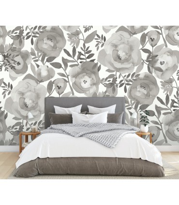 ASTM3906 - Blooming Floral Dove Grey Wall Mural