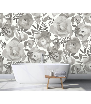 ASTM3906 - Blooming Floral Dove Grey Wall Mural
