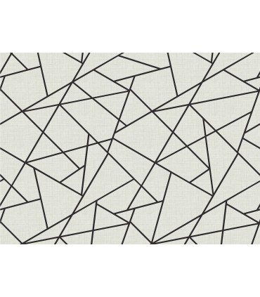 ASTM3914 - Modern Lines Black on Dove Grey Wall Mural