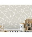 ASTM3915 - Modern Lines White on Dove Grey Wall Mural