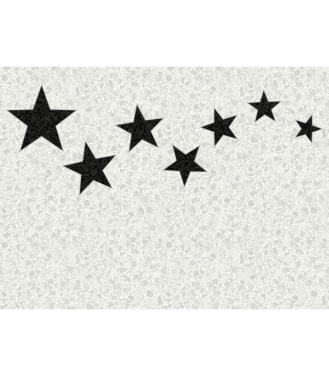ASTM3918 - Terrazzo Stars Black on Dove Grey Wall Mural