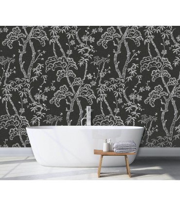 ASTM3919 - Storybook Forest Charcoal Grey Wall Mural