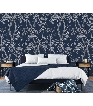 ASTM3920 - Storybook Forest Denim Blue Wall Mural